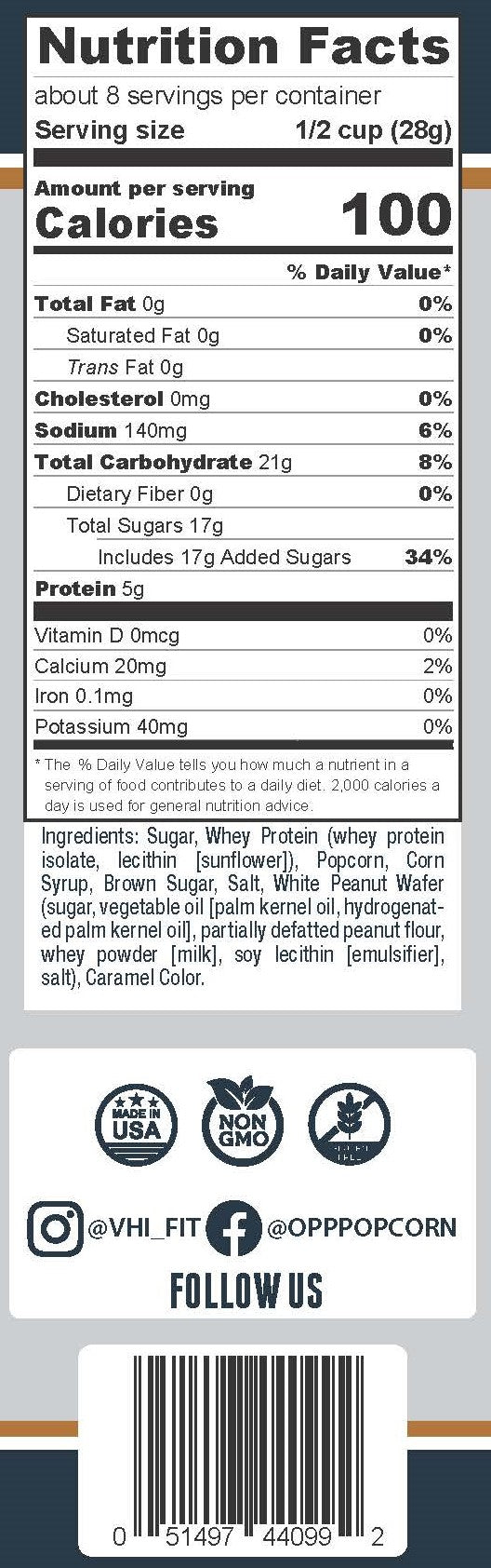 Omaha Protein Popcorn- Peanut Butter