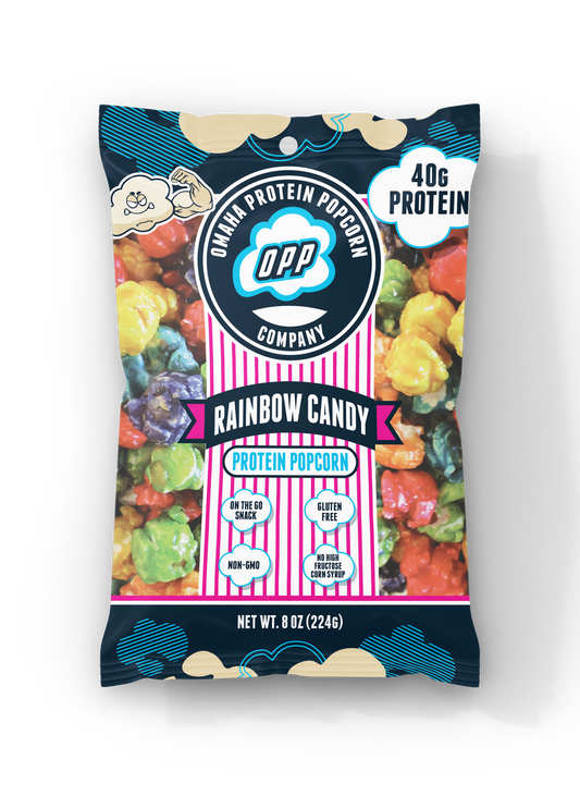 Omaha Protein Popcorn- Rainbow Candy