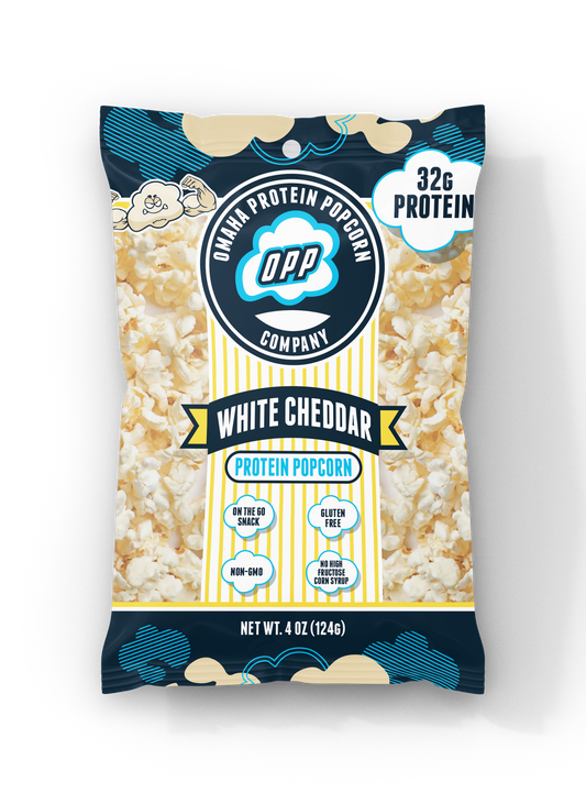 Omaha Protein Popcorn- White Cheddar