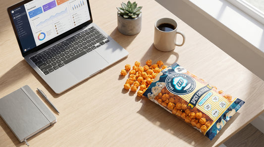 office-desk-with-omaha-protein-popcorn-high-protein-snack-hero-image