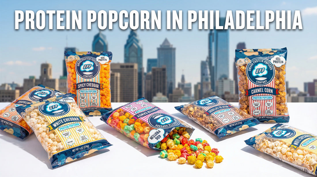protein-popcorn-bags-with-philadelphia-skyline-in-background