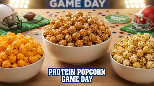 super-bowl-protein-popcorn-party-table-with-colorful-flavors