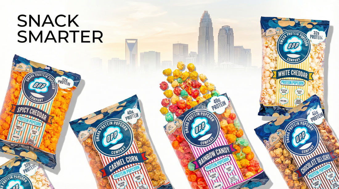 hero-image-of-protein-popcorn-with-charlotte-nc-skyline-and-snack-smarter-text