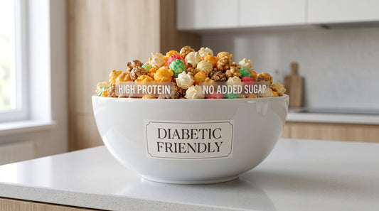 diabetic-friendly-high-protein-popcorn-in-bowl-on-clean-kitchen-counter