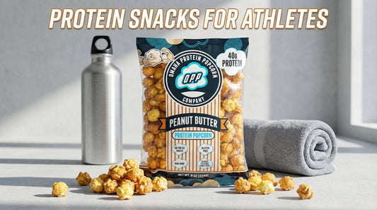 athlete-focused-protein-popcorn-with-gym-gear-and-high-protein-snack-display
