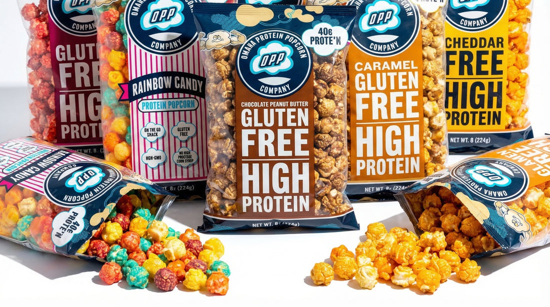 gluten-free-protein-popcorn-bags-with-crunchy-kernels-on-clean-white-background