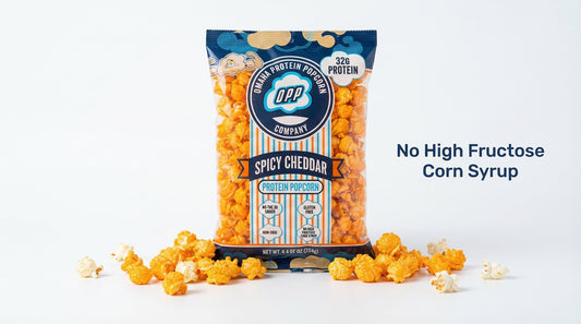 protein-popcorn-with-no-high-fructose-corn-syrup-on-clean-white-background