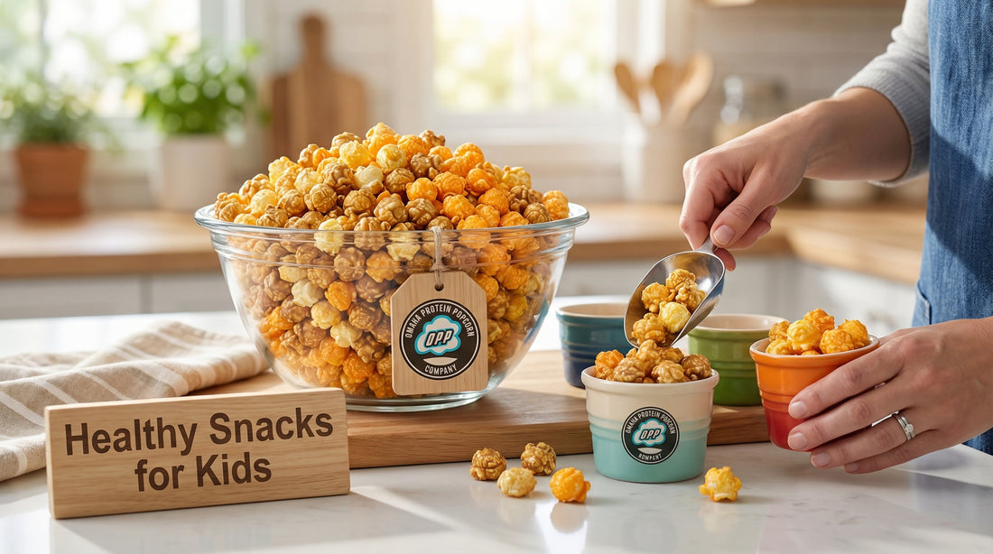 hero-image-of-high-protein-popcorn-and-kid-snacks-on-kitchen-counter