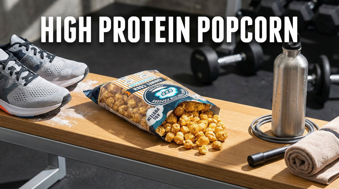 athlete-focused-high-protein-popcorn-bag-on-gym-bench