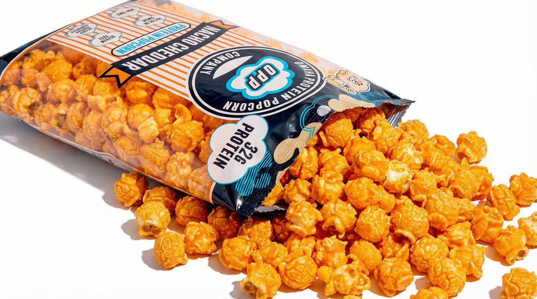 non-gmo-protein-popcorn-bag-with-popcorn-spilling-on-white-background