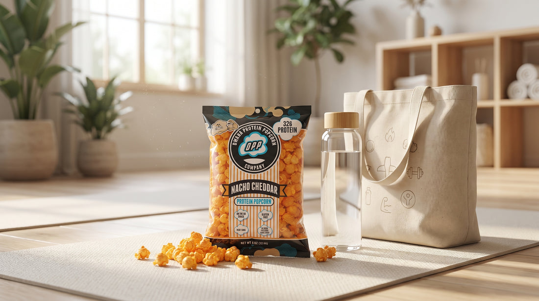 yoga-studio-scene-with-omaha-protein-popcorn-high-protein-snack