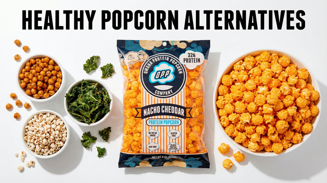 high-protein-popcorn-and-healthy-popcorn-alternatives-on-clean-background