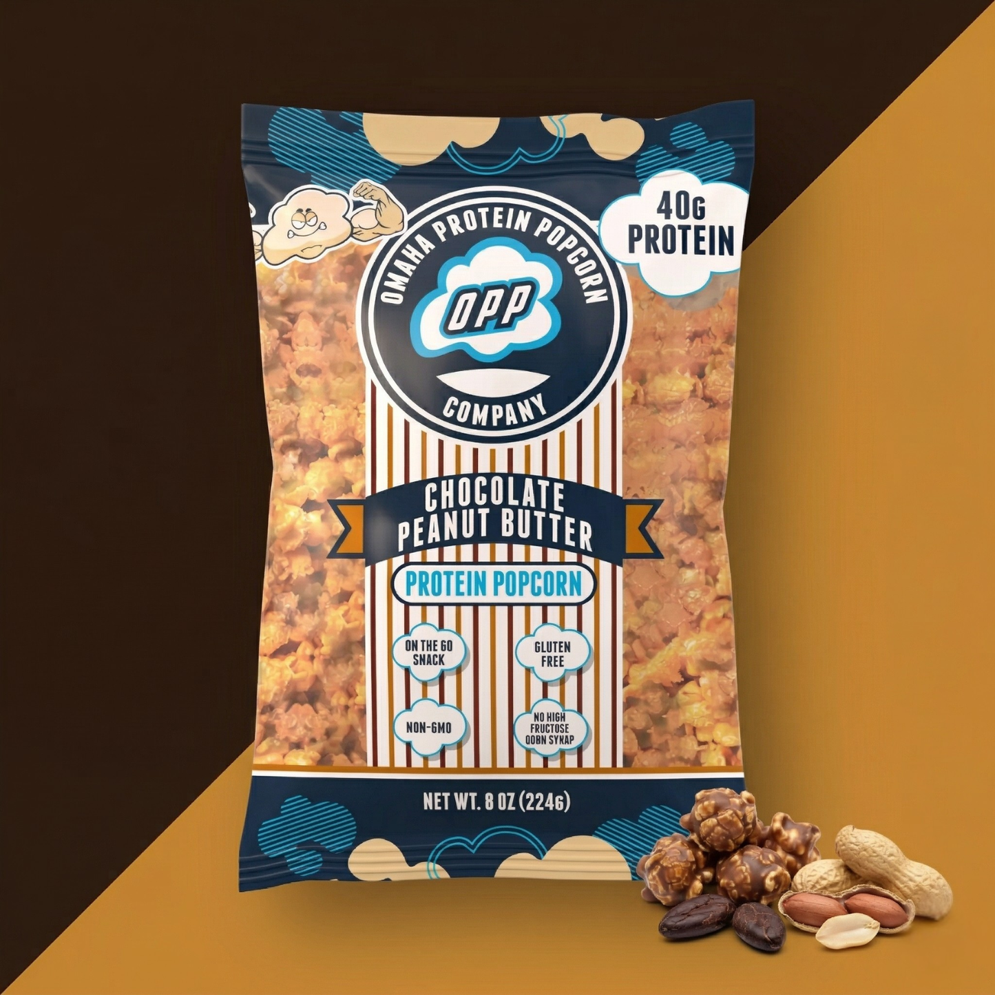 Omaha Protein Popcorn- Chocolate Peanut Butter Cup