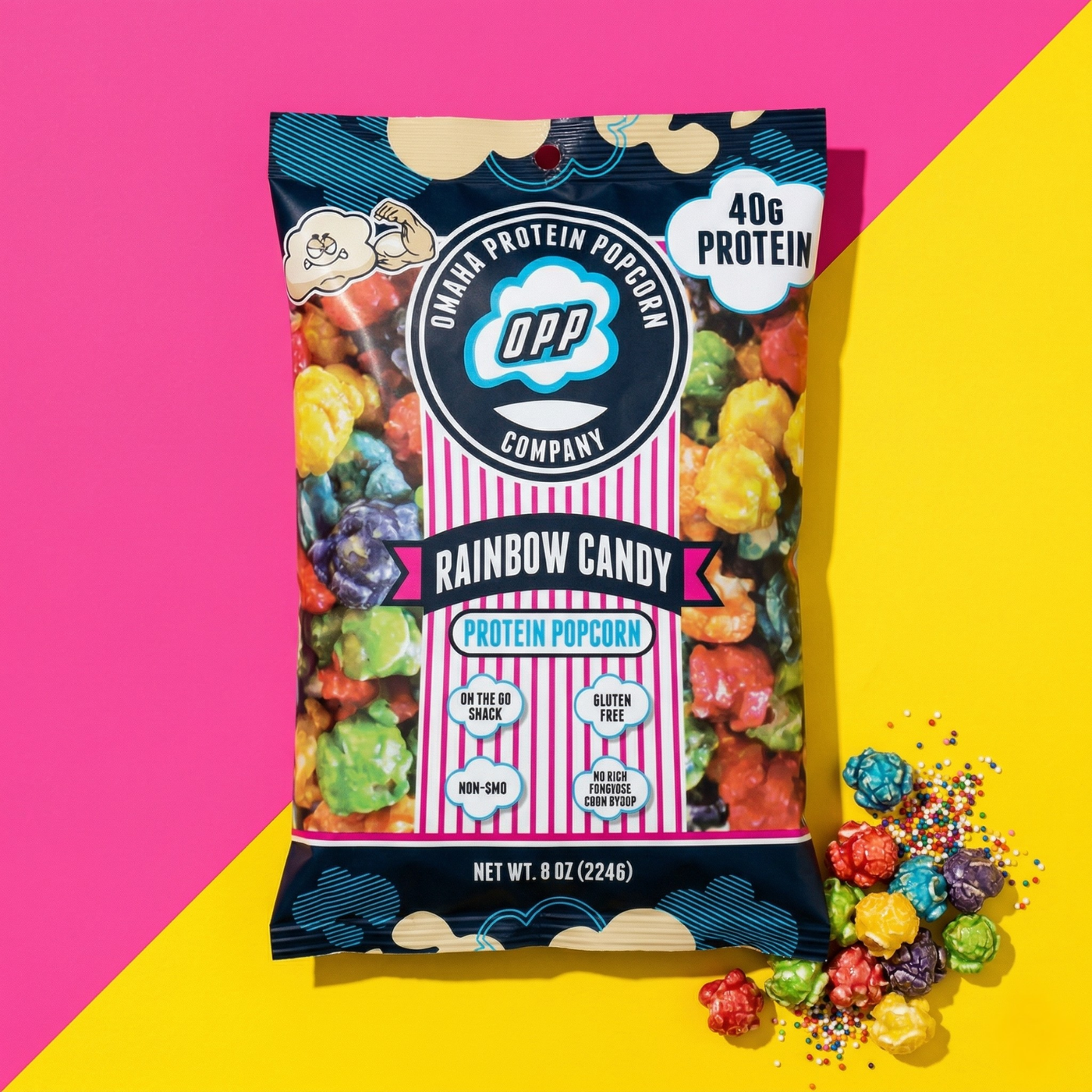 Omaha Protein Popcorn- Rainbow Candy