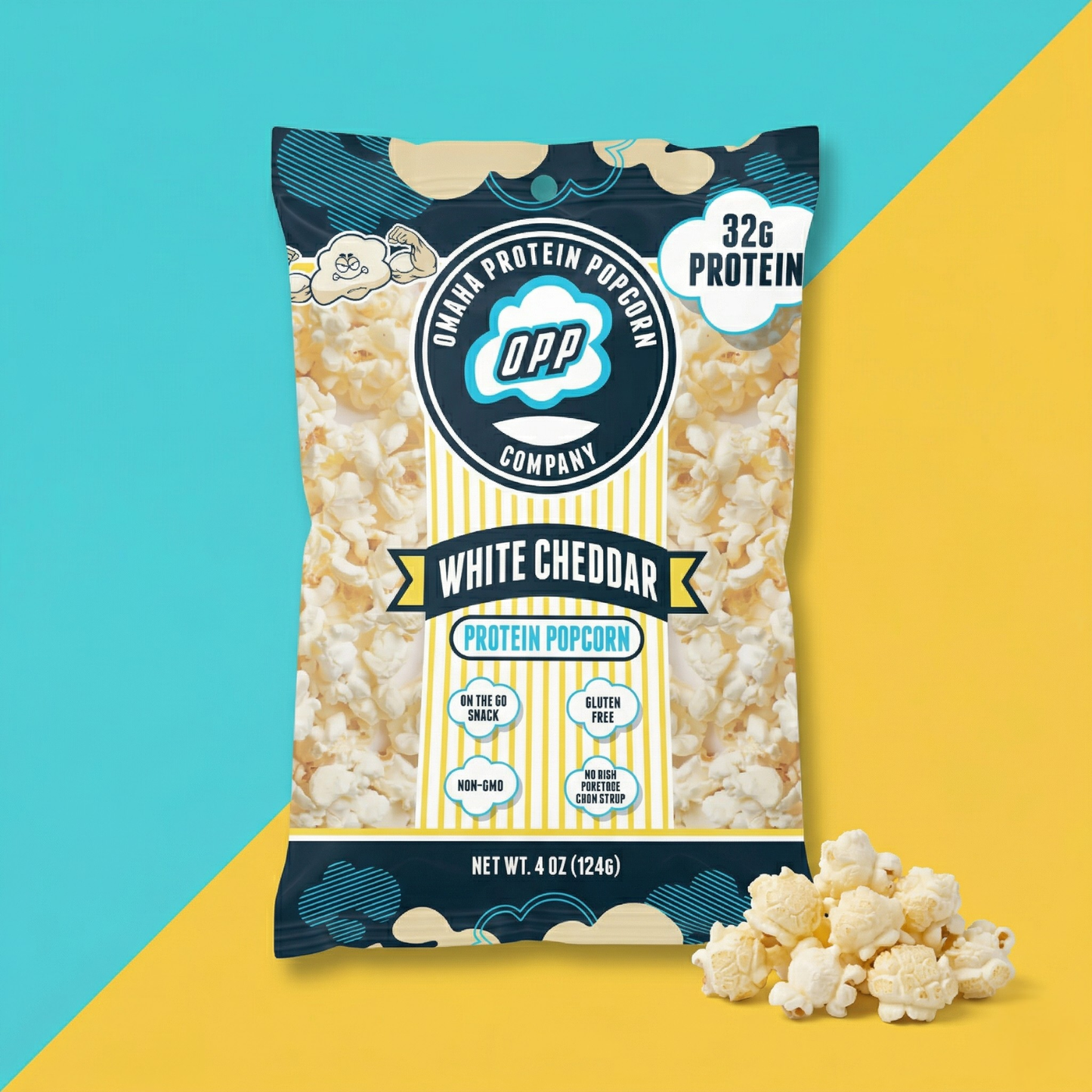 Omaha Protein Popcorn- White Cheddar